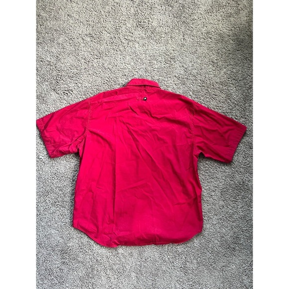 Makaveli Branded Embroidered Red Button Up Tupac Shirt Short Sleeve Cotton XL‎ - Picture 6 of 8